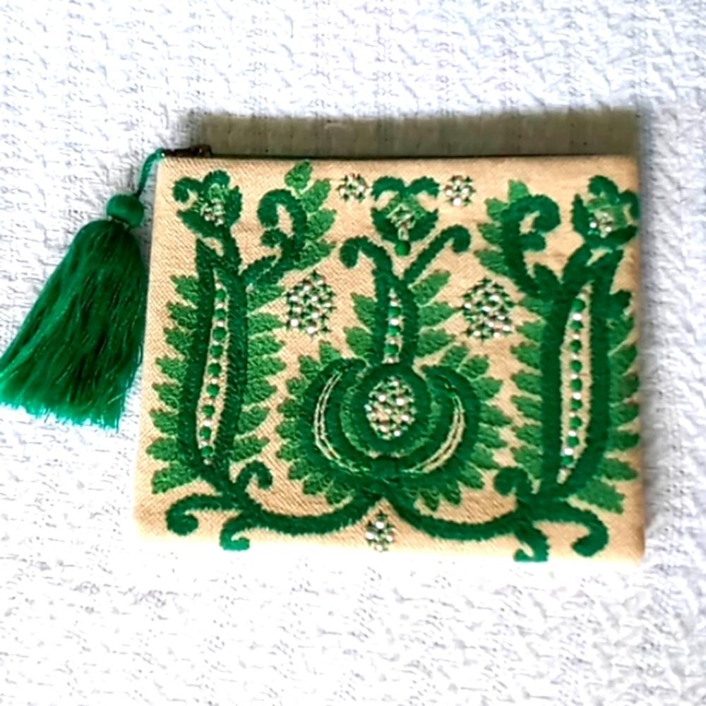 Victorian Trading Co. Embroidered Cosmetic/Clutch Bag